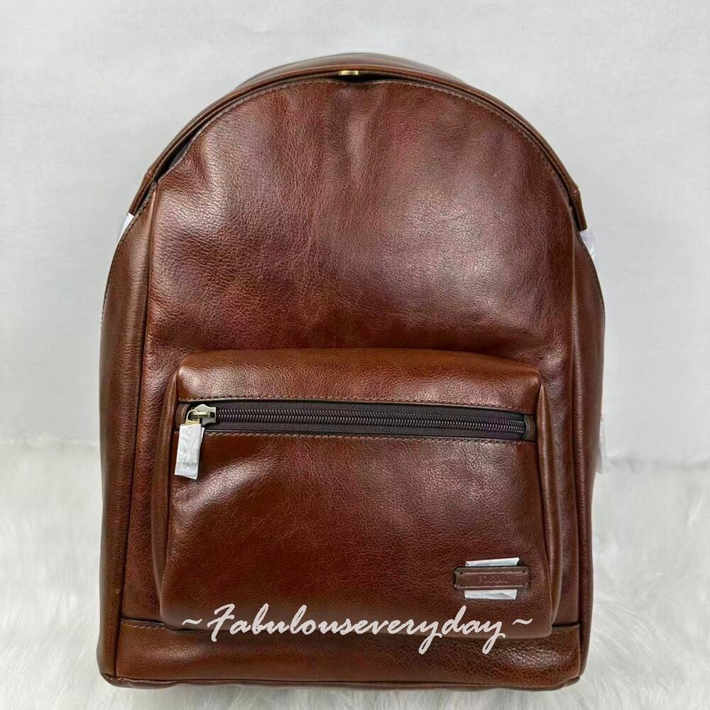 Fossil Sawyer Brown Backpack In Leather/Gold/Brown SBG1337210 NWT